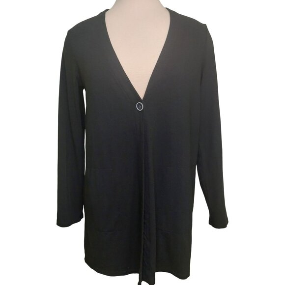 J. Jill Sweaters - J. Jill Wearever Collection Women's XS Black Cardigan With Pockets Single Button